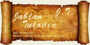 Jablan Tulović vizit kartica